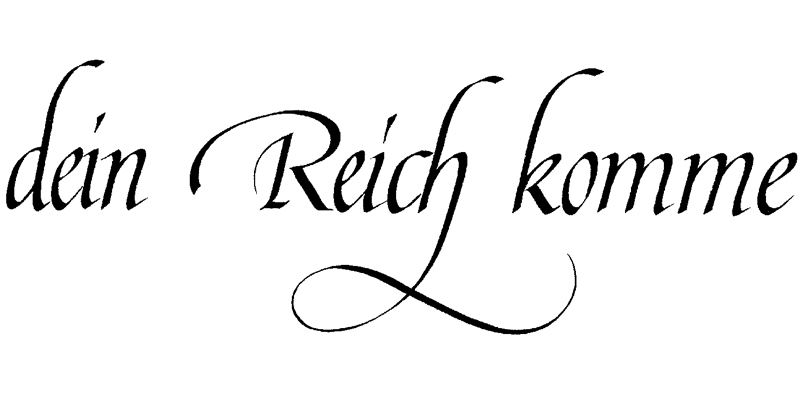 Vaterunser Kalligrafie - Dein Reich komme